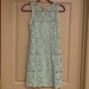 Sea foam green crochet mini dress
